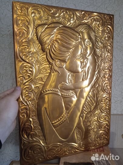 Картина чеканка медь СССР