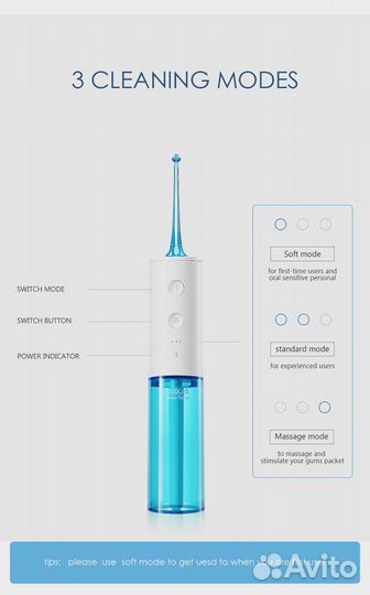 Новый ирригатор Xiaomi Soocas W3 4 насадки