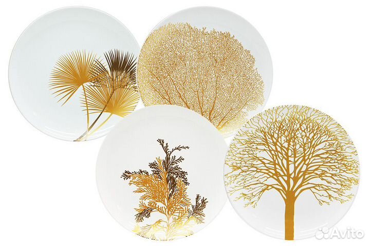 Набор тарелок Singapore, белый, Фарфор, 4 шт