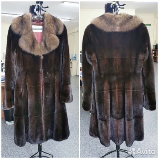 Шуба норковая с соболем