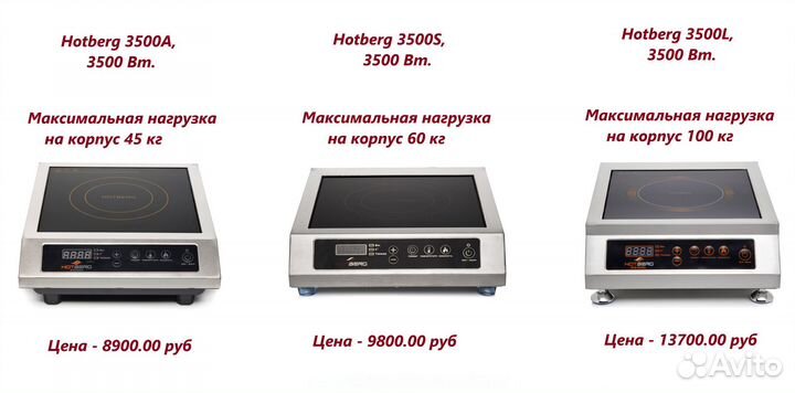 Плита индукционная Hotberg 3500 Вт