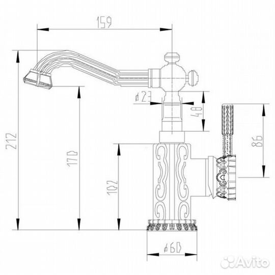 Смеситель для раковины Zorg A 114U-BR