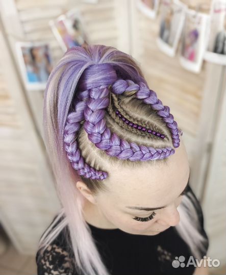 Прически, плетение кос с канекалоном, наращивание