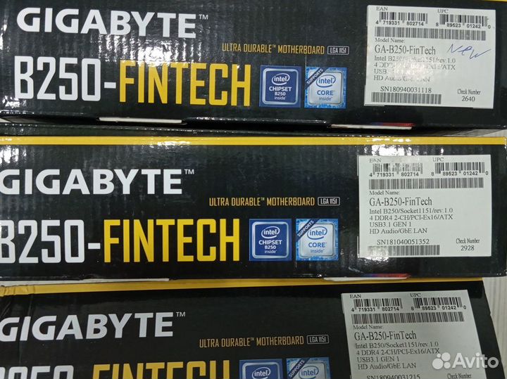 Материнская плата gigabyte b250 fintech + обвеска