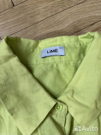 Льняной костюм lime