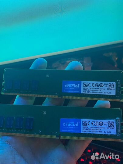 Оперативная память DDR4 16G Crucial 2x8GB 2666