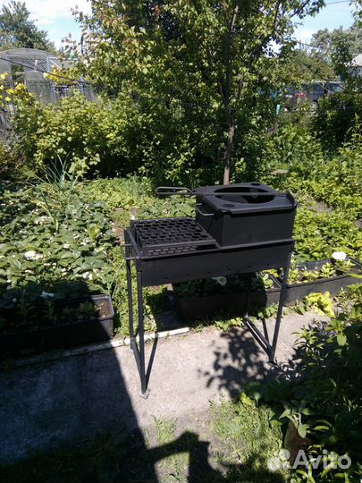 Мангал с печью под казан, очень прочный и удобный