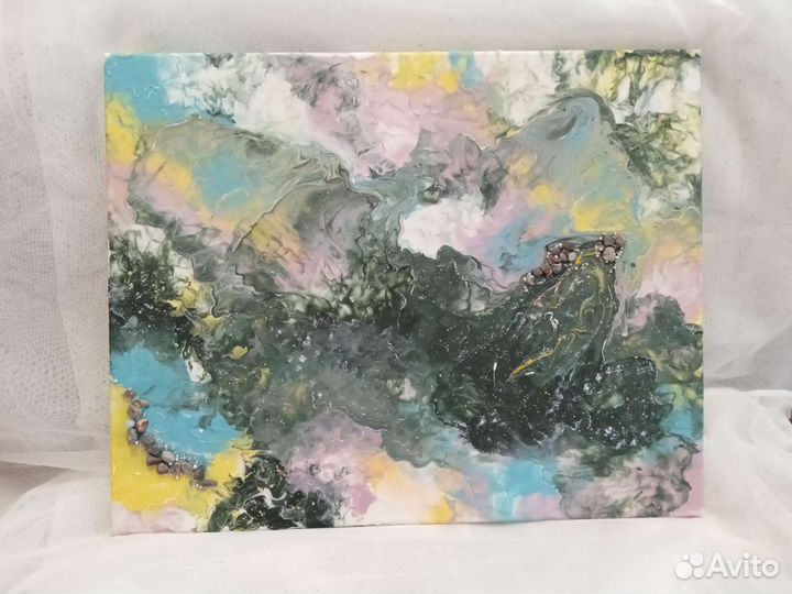 Картина в технике Fluid Art, Энергия стихии