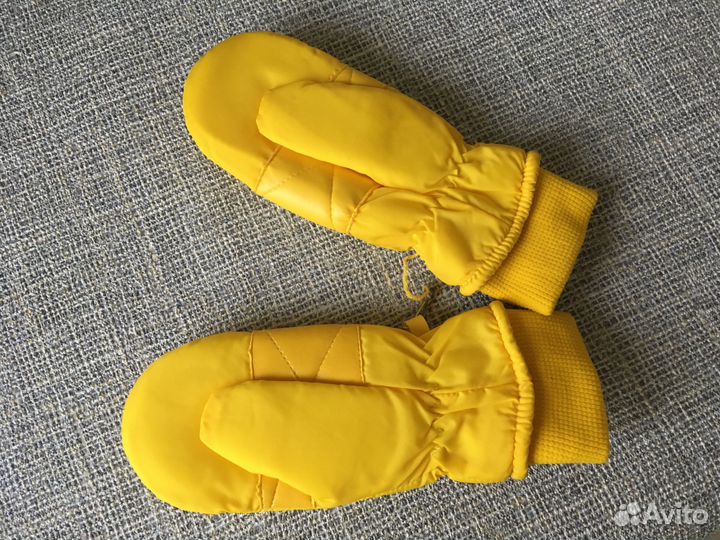 Варежки перчатки детские желтые непромокаемые new
