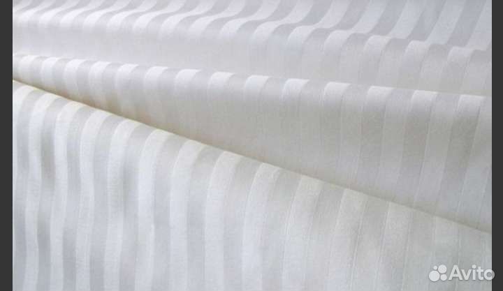 Постельное белье из белого страйп-сатина 1*1