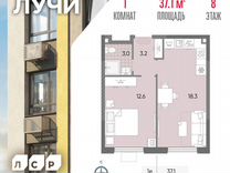 1-к. квартира, 37,1 м², 8/24 эт.