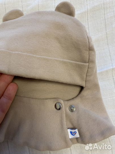 Шапка шлем для новорожденных 40-42