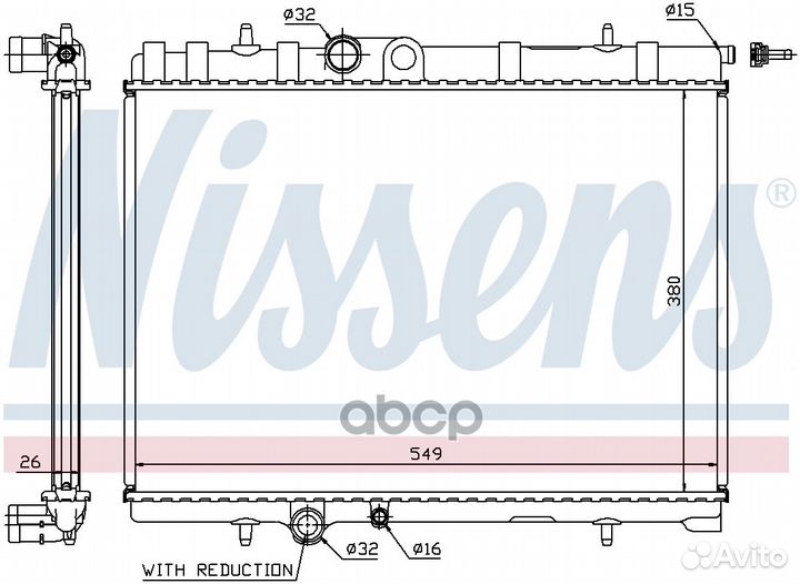 Радиатор двигателя citroen xsara (N0 N1 N2) (97)