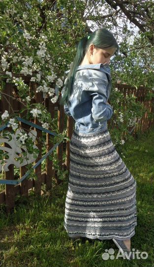 Юбка вязаная крючком длинная