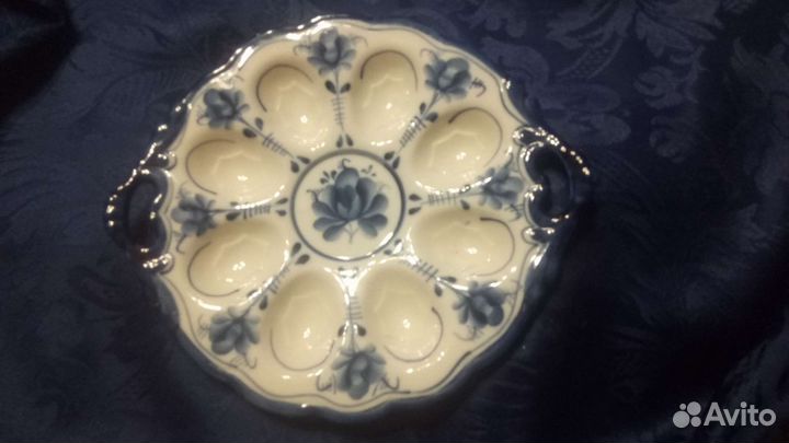 Блюдо для пасхальных яиц. Гжель. Оригинал