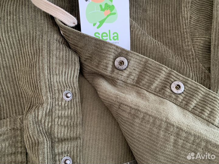 Рубашка вельветовая с теплым капюшоном 116