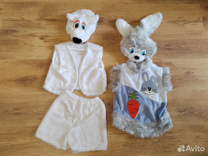 Новогодний костюм медведя и зайца на 4-6 лет