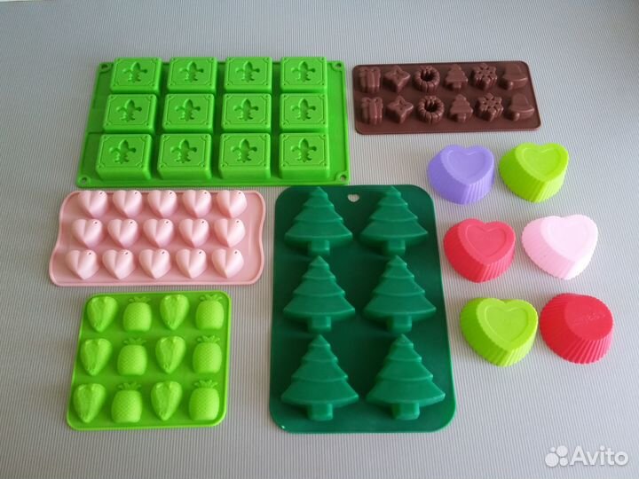 Силиконовые формы для льда, конфет, выпечки. Набор