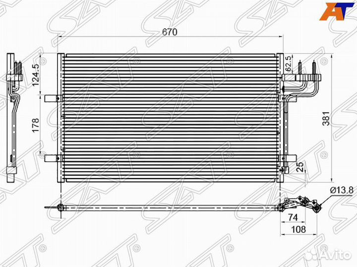 Радиатор кондиционера ford focus II/C-MAX 05