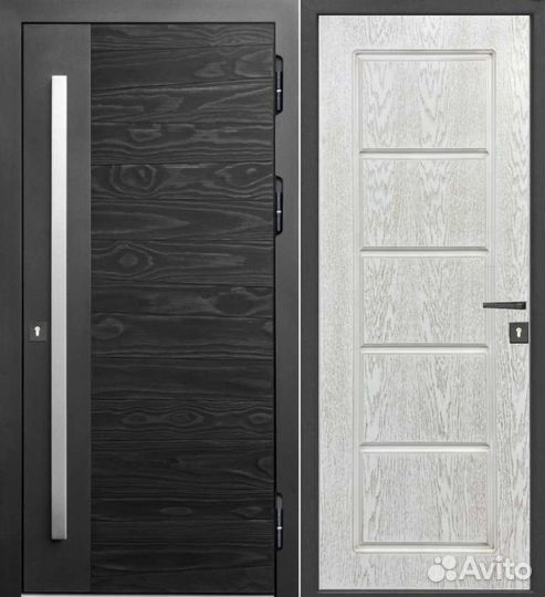 Трехконтурная металлическая уличная дверь