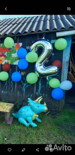 Воздушные шары фольгированные цифра 2