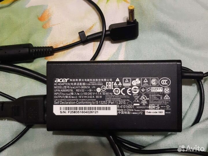 Блок питания для ноутбука acer