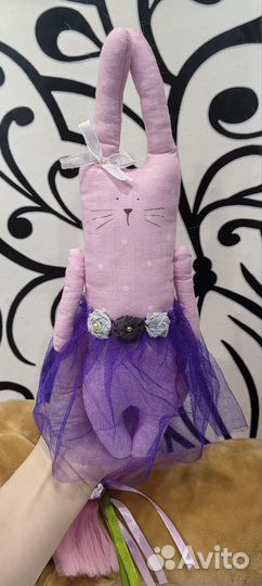 Игрушка Заяц в юбке ручная работа