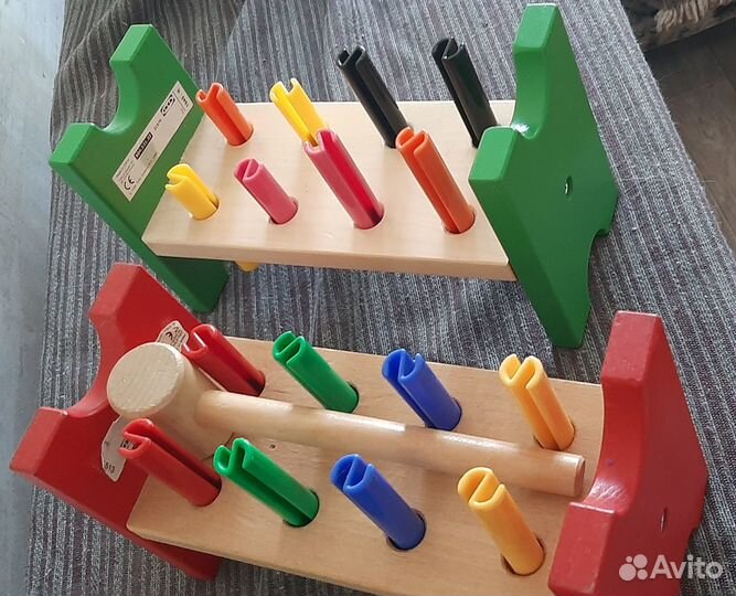 Блок с колышками и молотком икеа