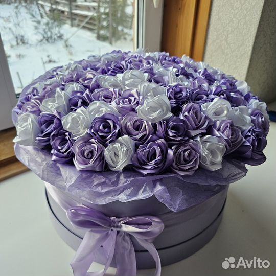 Цветы из атласных лент