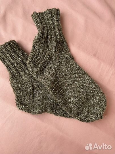 Носки шерстяные вязанные