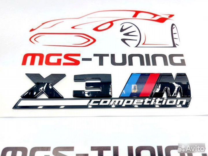 Шильдик X3M Competition черный надпись эмблема BMW