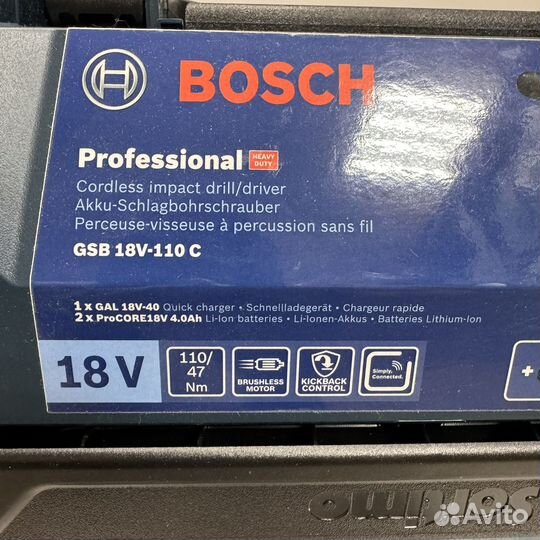 Шуруповерт Bosch GSB 18v-110C 2 *4,0 Аh