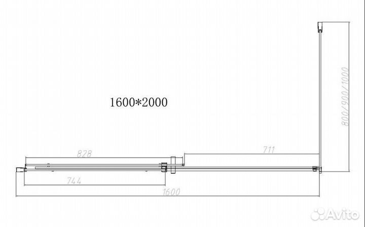 Душевой уголок Dice VSR-4D8016CL, 1600*800