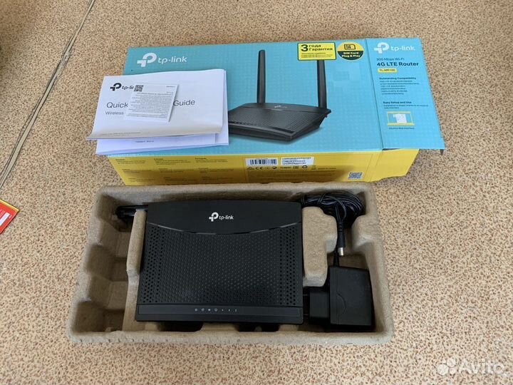 Роутер 4G/Wi-Fi TP-link TL-MR100, черный