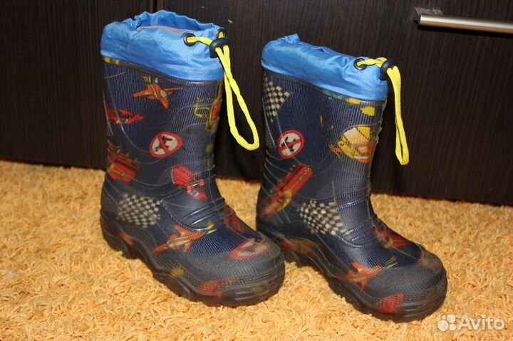 Резиновые сапоги утепленные войлочным сапожком