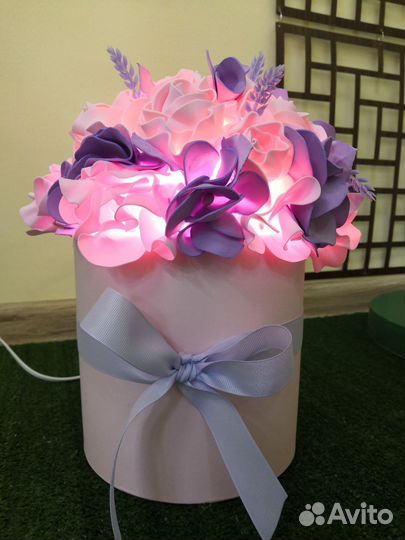 Ночник настольный.Подарок учителю.Букет подсветкой