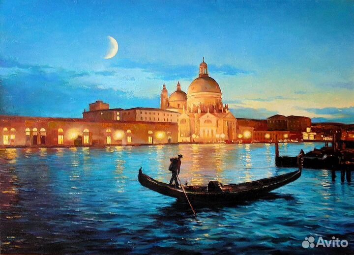 Картина маслом Венеция Италия. Пейзаж, море