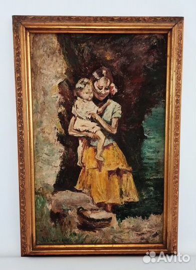 Картина масло на холсте D.Lamprakos 1972(46-31см)