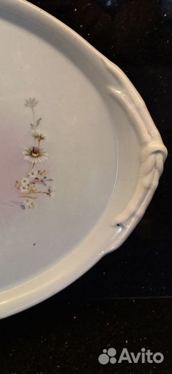 Большой поднос 19 век. гарднер фарфор, роспись. ца