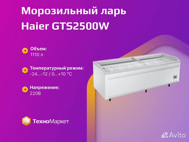 Морозильный ларь Haier GTS2500W