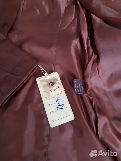 Кожаный плащ женский 42 44