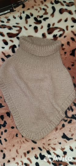 Берет и снуд уголок пух норки