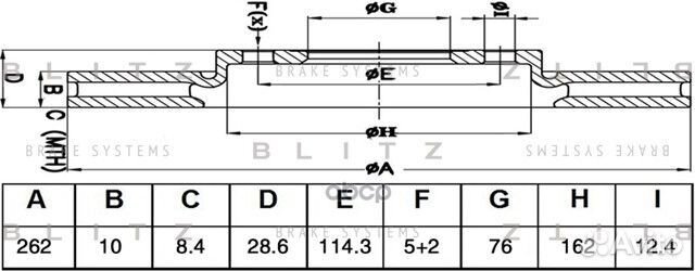 Диск тормозной hyundai Creta 4WD 16- BS0496 Blitz