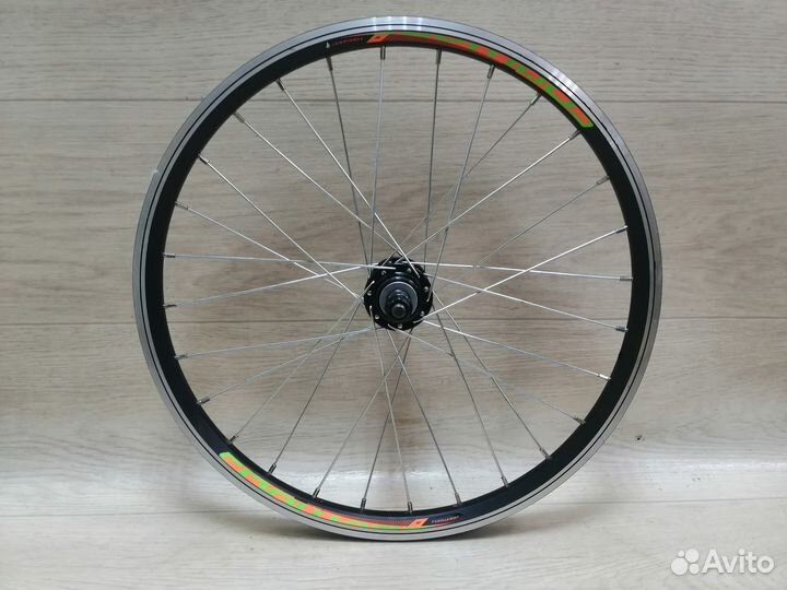 Колесо для велосипеда 20 Зад, Дв обод 28h FWD, Втулка WZ, Под трещ, V-br, Под гайки