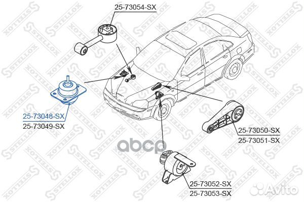 25-73048-SX подушка двс правая Daewoo Lacetti