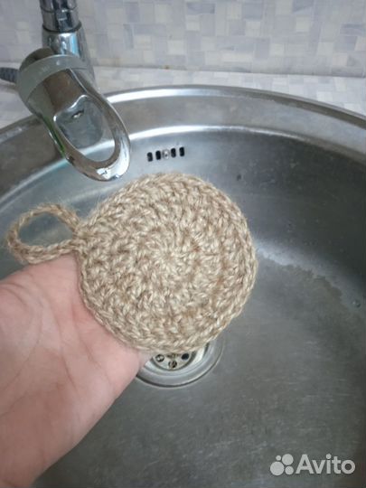 Экогубки для посуды из джута