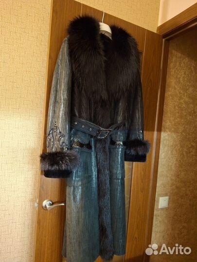 Дубленка натуральная женская 46 р.длинная