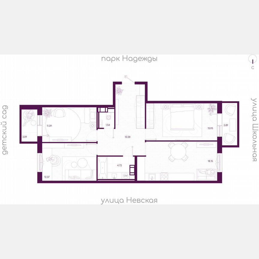 3-к. квартира, 81,8 м², 5/5 эт.