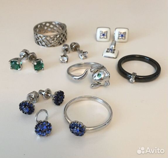 Серьги,кольца из серебра