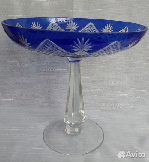 Ваза на ножке алмазная нарезка 50-х годов